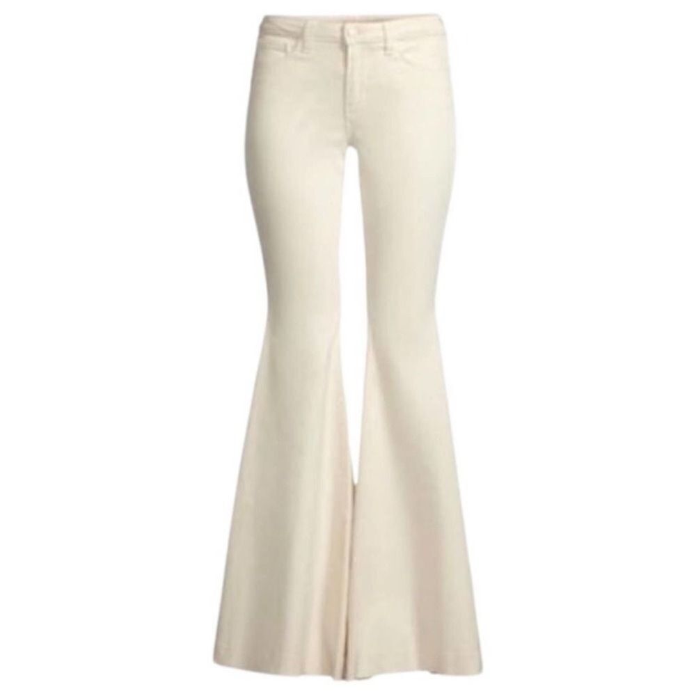 Revolve L'Agence Lorde Super High Rise Flare Jeans in Vintage White Size 23 - Picture 3 of 10